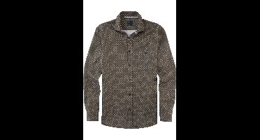 OLYMP Casual Regular Fit Overhemd olijf, Bedrukt
