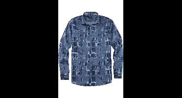 OLYMP Casual Regular Fit Overhemd marine, Bedrukt