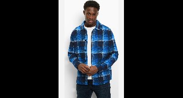 OLYMP Casual Regular Fit Overshirt marine, Ruit