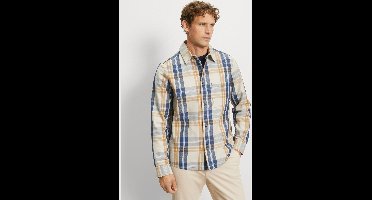 OLYMP Casual Regular Fit Overshirt beige, Ruit