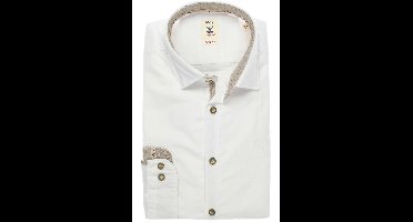 Pure Slim Fit Traditioneel overhemd wit, Effen