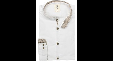 Pure Slim Fit Traditioneel overhemd wit, Effen