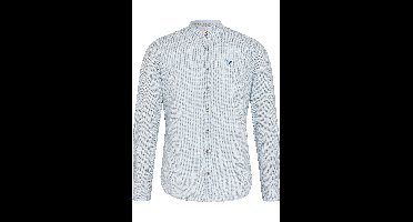 Pure Slim Fit Traditioneel overhemd lichtblauw, Motief