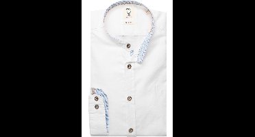 Pure Slim Fit Traditioneel overhemd wit, Effen