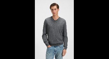 BOSS Slim Fit Sweatshirt V-halsgrijs, Gestructureerd