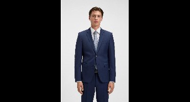 BOSS Slim Fit Jas Open Blauw, Effen