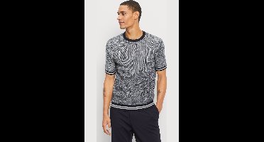 OLYMP Casual Regular Fit T-Shirt marine, Jacquard