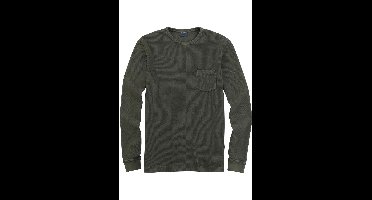 OLYMP Casual Modern Fit Longsleeve donkergroen, Effen