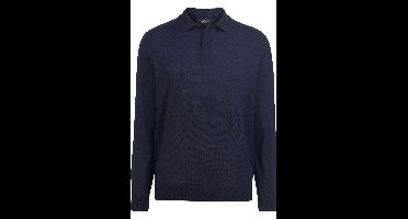 OLYMP SIGNATURE Casual Regular Fit gebreide polo nachtblauw, Effen