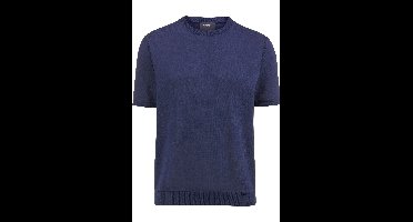 OLYMP SIGNATURE Casual Regular Fit korte-mouwen trui nachtblauw, Effen