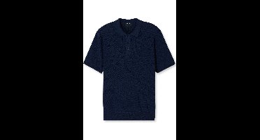 OLYMP SIGNATURE Casual Regular Fit gebreide polo nachtblauw, Effen