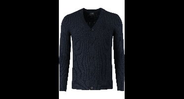 OLYMP SIGNATURE Casual Regular Fit Vest nachtblauw, Gestructureerd