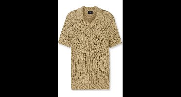 OLYMP SIGNATURE Casual Regular Fit gebreide polo beige, Effen