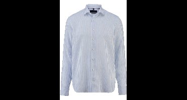 OLYMP SIGNATURE Casual Tailored Fit Linnen Overhemd blauw, Gestreept