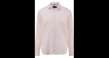 OLYMP SIGNATURE Casual Tailored Fit Linnen Overhemd roos, Gestreept