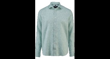 OLYMP SIGNATURE Casual Tailored Fit Linnen Overhemd groen, Effen