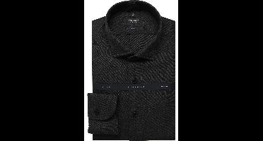 OLYMP SIGNATURE Casual Tailored Fit Flanellen Overhemd antraciet, Effen