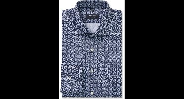 OLYMP SIGNATURE Tailored Fit Overhemd nachtblauw, Bedrukt