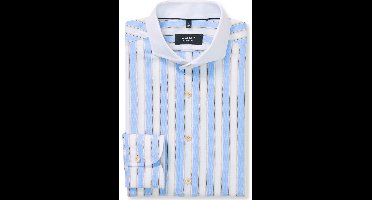 OLYMP SIGNATURE Tailored Fit Overhemd blauw, Gestreept