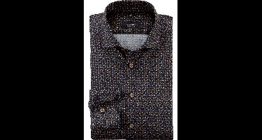 OLYMP SIGNATURE Tailored Fit Overhemd nachtblauw, Bedrukt