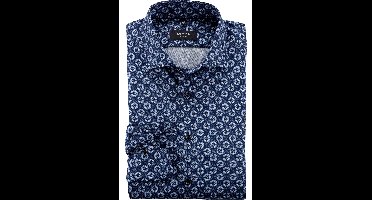 OLYMP SIGNATURE Tailored Fit Overhemd nachtblauw, Bedrukt