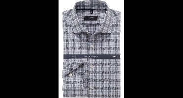 OLYMP SIGNATURE Tailored Fit Overhemd zilvergrijs, Ruit