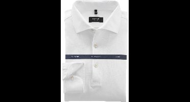OLYMP SIGNATURE Regular Fit Poloshirt lange mouw wit, Effen