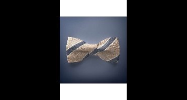 OLYMP SIGNATURE Vlinderdas blauw/bruin/wit, Gestreept