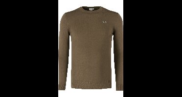 Lacoste Regular Fit Trui ronde halsbruin, Effen