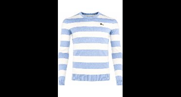 Lacoste Trui ronde halsblauw, Gestreept