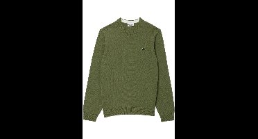 Lacoste Regular Fit Trui ronde halsgroen, Effen