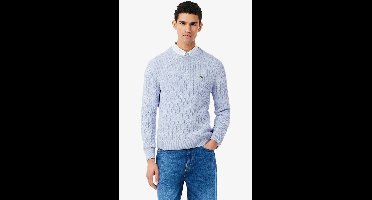 Lacoste Trui ronde halslichtblauw, Cable knit