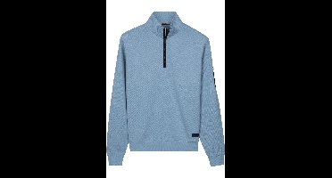 Baileys Regular Fit Half-Zip Sweater blauw, Effen
