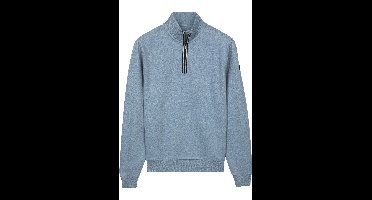 Baileys Regular Fit Half-Zip Sweater blauw, Effen