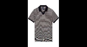 Baileys Modern Fit korte-mouwen trui donkerblauw, Gestreept