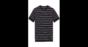 Baileys Modern Fit korte-mouwen trui donkerblauw, Gestreept