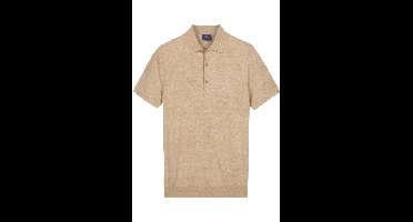 Baileys Modern Fit gebreide polo lichtbruin, Effen