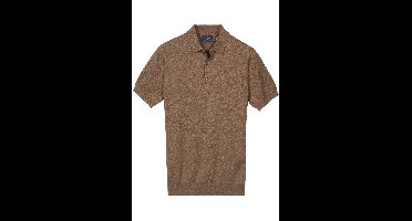 Baileys Modern Fit gebreide polo bruin, Effen