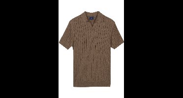 Baileys Modern Fit korte-mouwen trui bruin, Effen