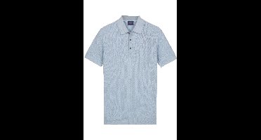 Baileys Modern Fit gebreide polo Zacht blauw, Gestructureerd