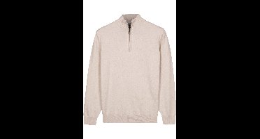 Baileys Regular Fit Half-Zip Sweater ecru, Effen