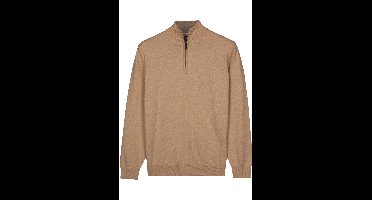 Baileys Regular Fit Half-Zip Sweater bruin, Effen