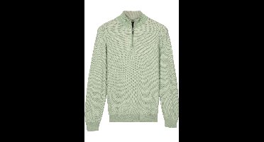 Baileys Regular Fit Half-Zip Sweater Zacht groen, Effen