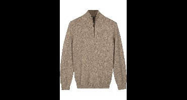 Baileys Regular Fit Half-Zip Sweater taupe, Effen