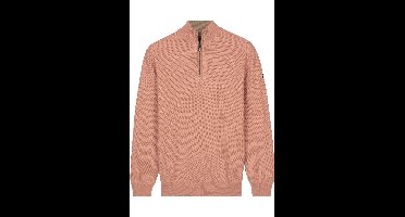 Baileys Regular Fit Half-Zip Sweater oranje, Gestructureerd