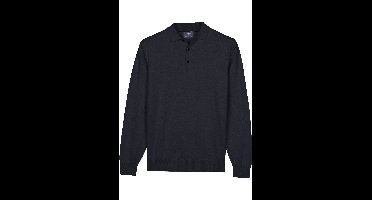 Baileys Regular Fit Poloshirt lange mouw donkerblauw, Effen