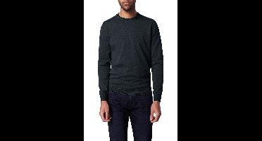 Pierre Cardin Modern Fit Trui ronde halsdonkergroen, Effen