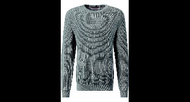Pierre Cardin Modern Fit Trui ronde halsdonkergroen, Effen