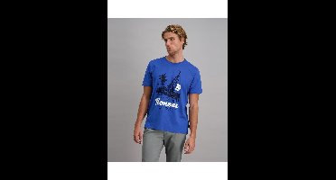 Pioneer T-Shirt ronde hals blauw, Bedrukt