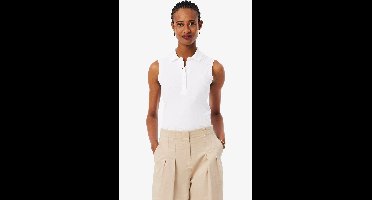 Lacoste Slim Fit Dames Poloshirt wit, Effen
